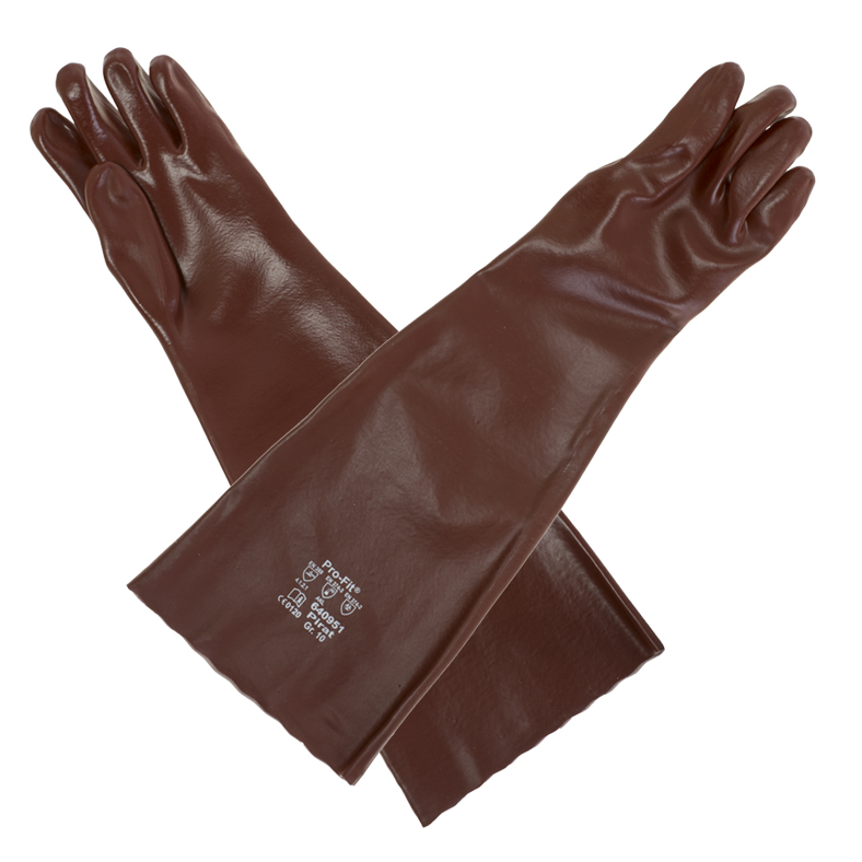 Handschuhe säurefest Rotbraun