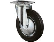 Lenkrolle 125mm L400.B55 Platte,Gummi schw.,RL L40